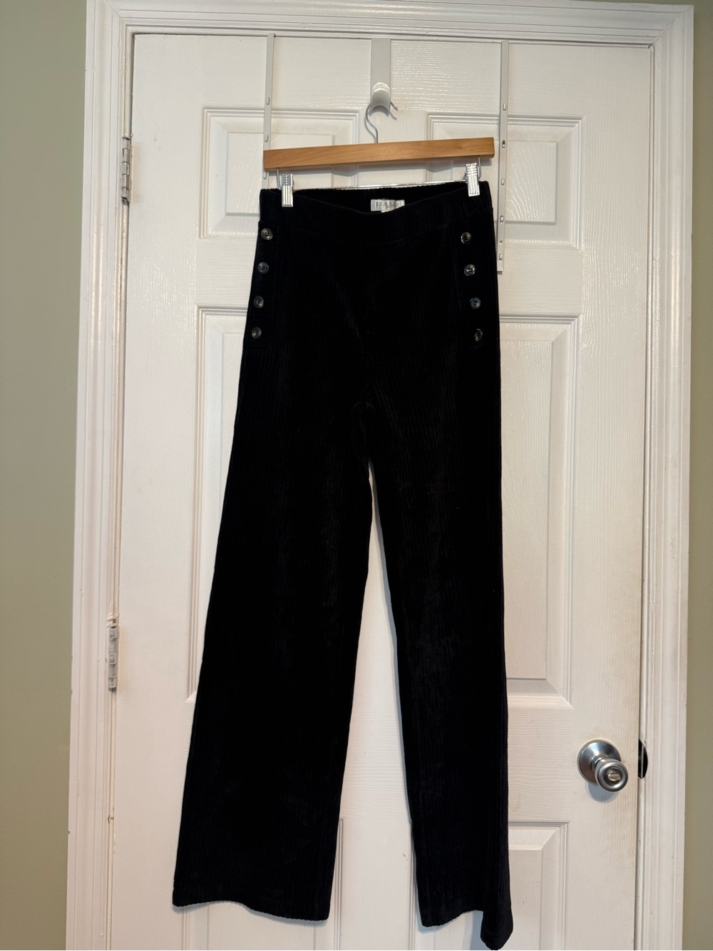 Studio JPR Wide-Leg Black Corduroy Sailor Pants